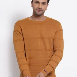 Club York Men Tan Self Design Acrylic Pullover-image-31