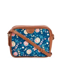 TEAL BY CHUMBAK Floral Printed Structured Sling Bag-0