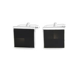 Yellow Chimes Silver-Toned & Black Cufflink-image-73