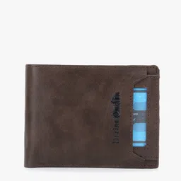 Dezire Crafts Men Brown Textured Cut Work PU Two Fold Wallet-9