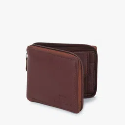 Dezire Crafts Men Brown Textured Zip Around Wallet-5