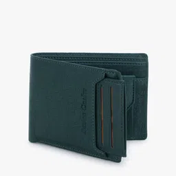 Dezire Crafts Men Green PU Two Fold Wallet with Detachable Card Slot Case-picture-4