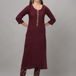 Dollar Missy Striped Embroidered Sequinned Kurta with Trousers-image-45