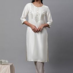 AURELIA Ethnic Motifs Yoke Design Sequinned Kurta-11