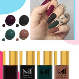 MI FASHION Set Of 4 Velvet Matte High-Pigmented Nail Polish - 9.9ml Each-15