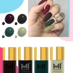 MI FASHION Set Of 4 Velvet Matte High-Pigmented Nail Polish - 9.9ml Each-28