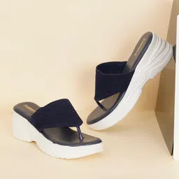 FABBHUE Textured Open Toe Wedges-14