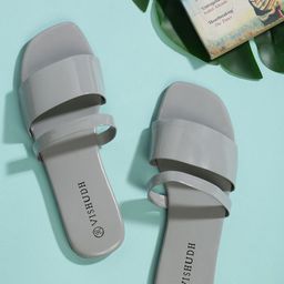 Vishudh Women Grey Open Toe Flats-image-11