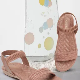 ICONICS Textured Open Toe Flats-17
