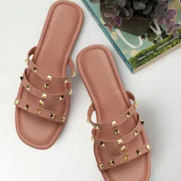 OPHELIA Women Embellished Open Toe Flats-41