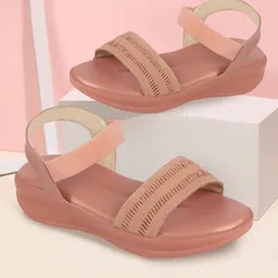 FAUSTO Textured Open Toe Comfort Heels-25