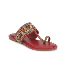 Anouk Women Woven Design Embroidered One Toe Flats-picture-23