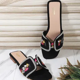 Anouk Embellished Open Toe Flats-15