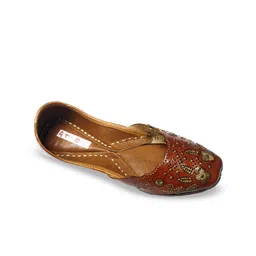 Ta Chic Embroidered Square Toe Leather Mojaris-picture-49