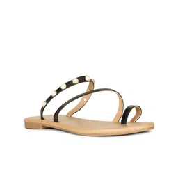 Bata Embellished One Toe Flats-47