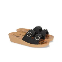 Inblu Lightweight & Anti Skid Open Toe Wedges With Buckles-12