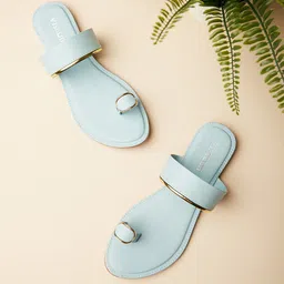Vishudh Women Blue Light Open Toe Flats-image-83