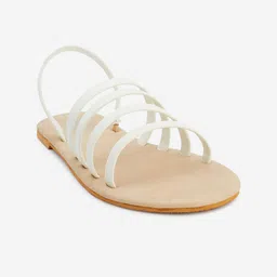 POSTCARD Women Tan & Off white Solid Open Toe Flats-image-92