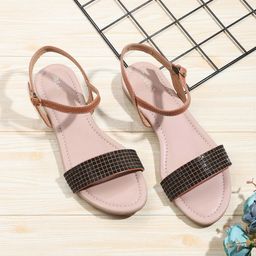 Gibelle Embellished Open Toe Flats-41