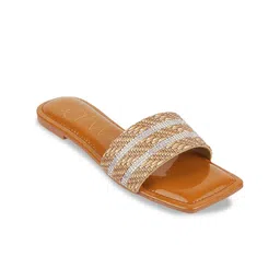 Catwalk Embellished Open Toe Flats-38