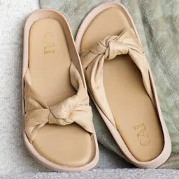 CAI Knot Me Suede Open Toe Flats-47