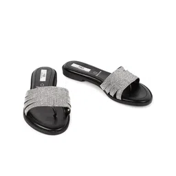 Marks & Spencer Women Embellished Open Toe Leather Flats-image-59