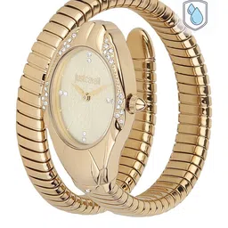 Just Cavalli Women Copper-Toned Brass Embellished Dial & Gold Toned Bracelet Style Watch-image-78