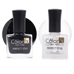 Color Fx Set Of 2 Perfect Stay Nail Enamel - 9ml Each-Black 119-Top Coat 151-image-49
