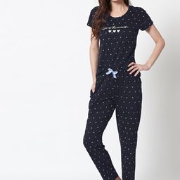 Zeyo Geometric Printed Short Sleeves Night suit-image-89