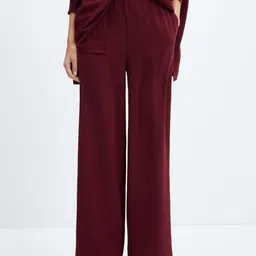 MANGO Women Solid Parallel Trousers-image-29