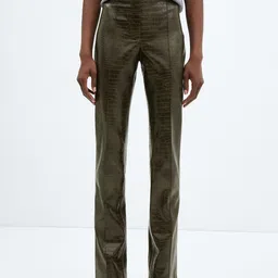 MANGO Women Animal Effect Faux Leather Trousers-image-61