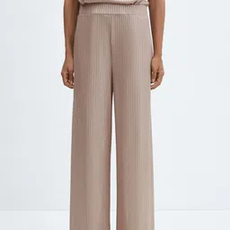 MANGO Women Pleated Sheen Trousers-image-46
