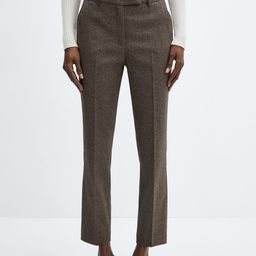 MANGO Formal Cropped Pleated Trousers-image-36