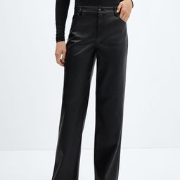 MANGO Women Faux Leather Trousers-image-28