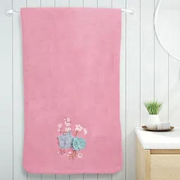 FABINALIV Pink & Blue 1 Cotton 400 GSM Bath Towel-image-28