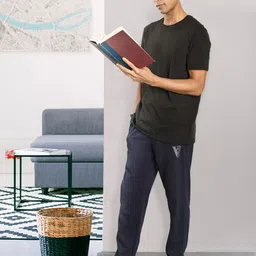 Van Heusen Athleisure Men Solid Smart Tech Easy Stain Release Track Pants-image-8
