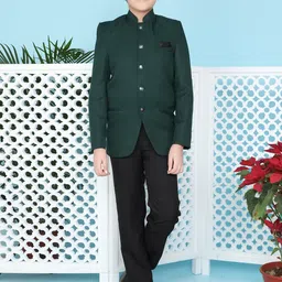 BAESD Boys Bandhgala Two Piece Silk Cotton Party Suit-image-51