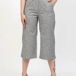 Westwood Women Textured Relaxed Easy Wash Pure Cotton Culottes-image-61