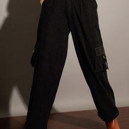 SASSAFRAS Women Cotton Loose Fit Cargos-image-48