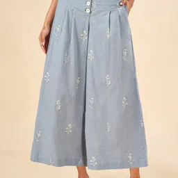 AKKRITI BY PANTALOONS Floral Printed Pleated Culottes Trousers-image-26