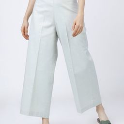 Tokyo Talkies Women Light Green Flared Parallel Trousers-image-3