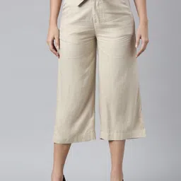 Go Colors Women Relaxed Loose Fit High-Rise Culottes Trousers-image-72