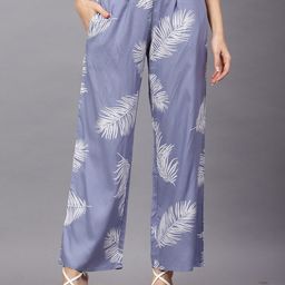Indietoga Women Printed Comfort Easy Wash Pleated Parallel Trousers-image-59