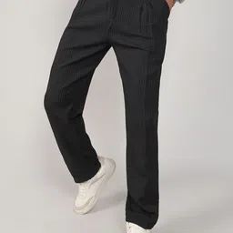 Campus Sutra Men Self Design Comfort Mid-Rise Easy Wash Regular Trousers-image-62