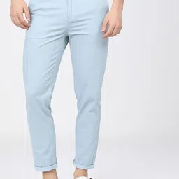 KETCH Men Blue Slim Fit Easy Wash Trousers-image-62