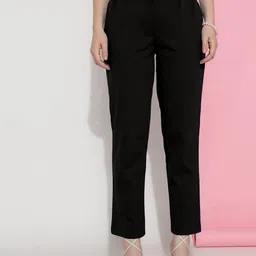 FITHUB Women Sharp Slim Fit High-Rise Easy Wash Trousers-image-35
