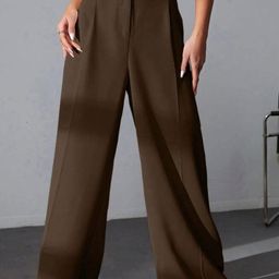 BROADSTAR Women Smart Baggy Fit High-Rise Easy Wash Parallel Trousers-image-92