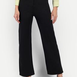 Next One Women Black Straight Fit High-Rise Easy Wash Trousers-picture-45