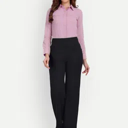 BROADSTAR Women Smart Straight Fit Easy Wash Stretchable Formal Parallel Trousers-image-78