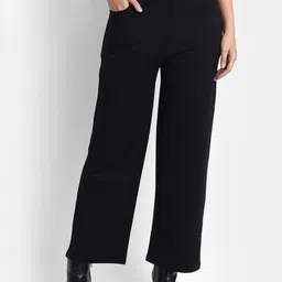 BROADSTAR Women Smart Straight Fit Mid-Rise Easy Wash Trousers-picture-48